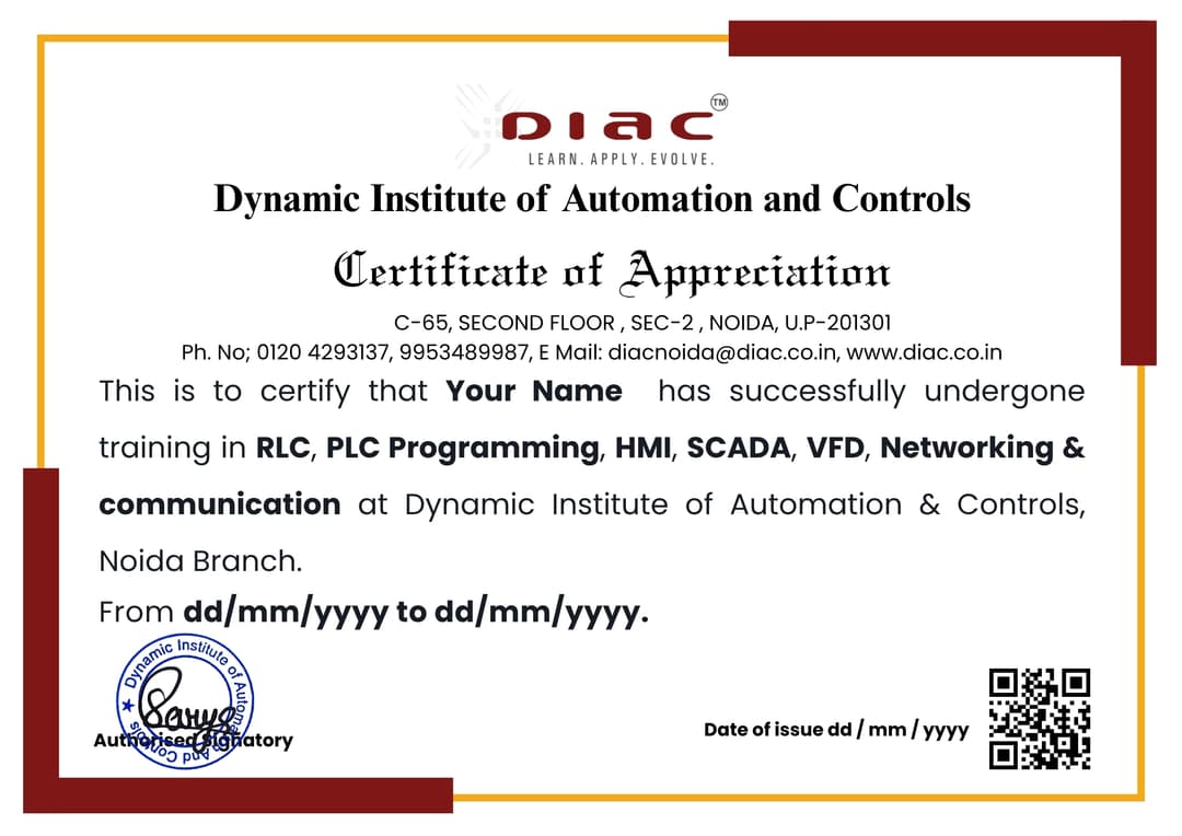 DIAC Industry Recognized Certification